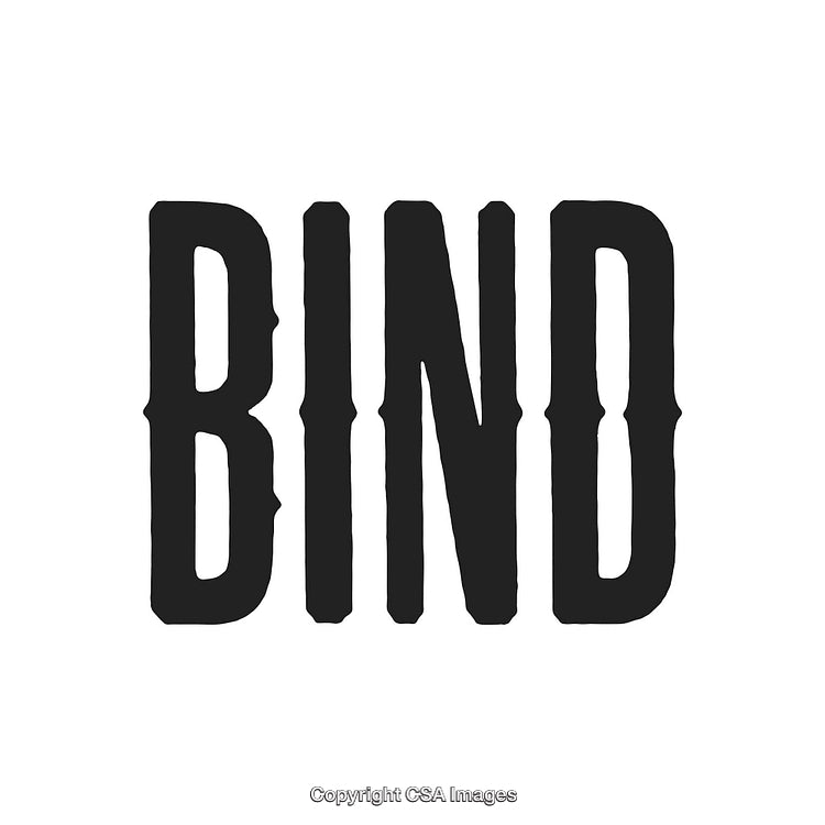 Bold Text 'Bind' in Decorative Black Font on White Background