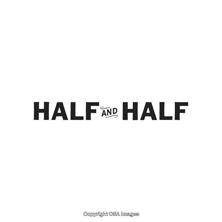 Black and White Typography Featuring 'Half and Half' Text Design