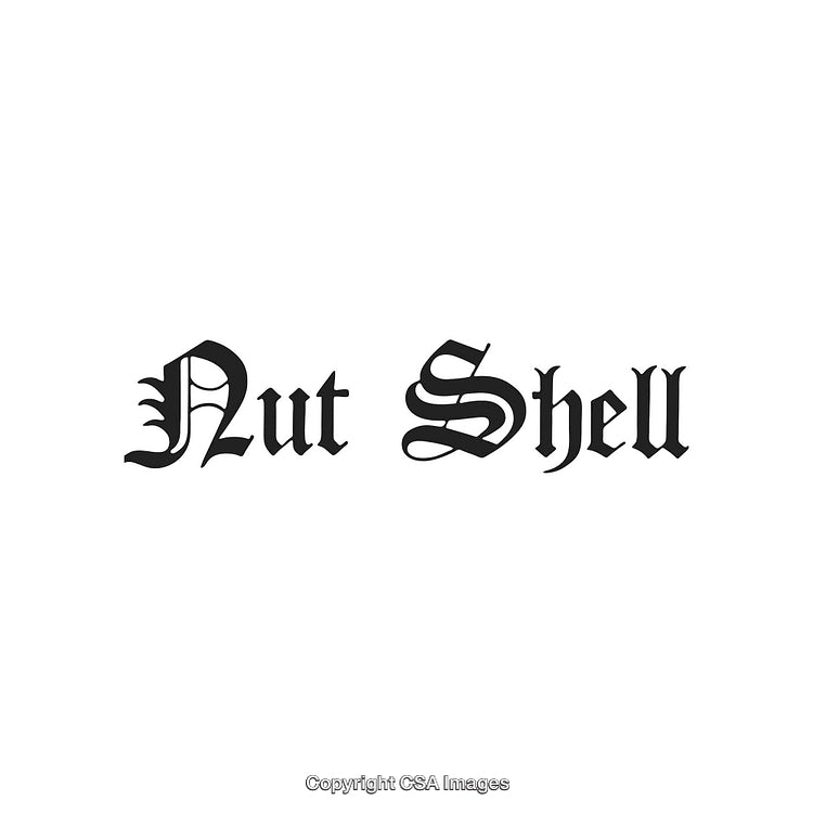 Decorative Calligraphic Text Saying 'Nut Shell' in Artistic Style