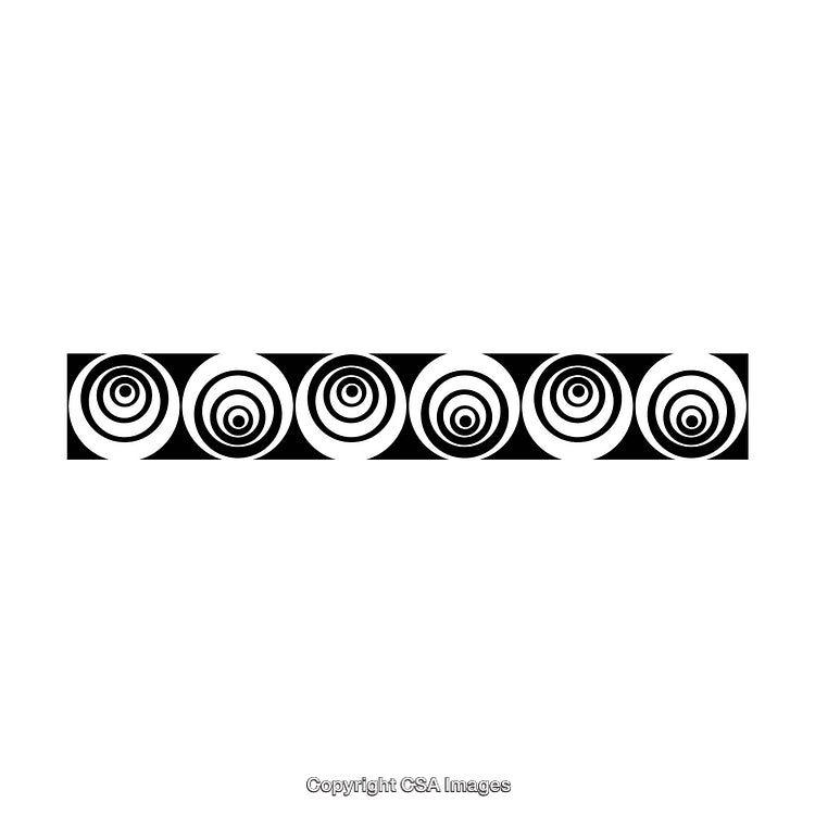 Abstract Black and White Border with Circular Pattern Design