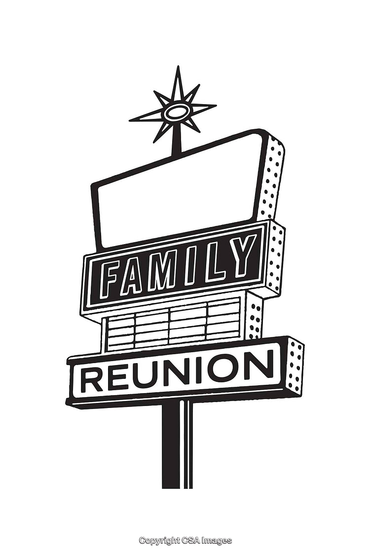 Retro Style Family Reunion Sign Art for Events and Gatherings