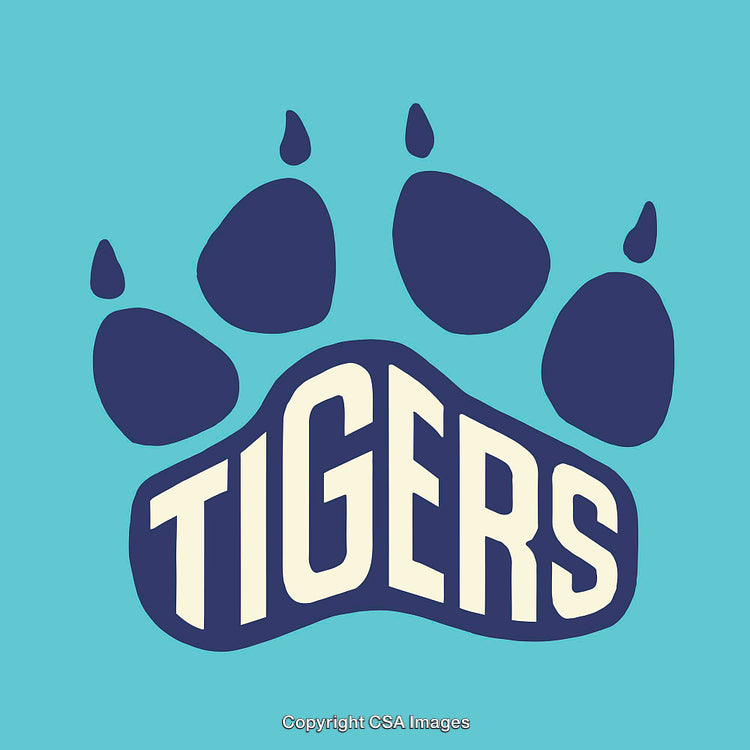 Tiger Paw Logo in a Vibrant and Minimalist Design Style