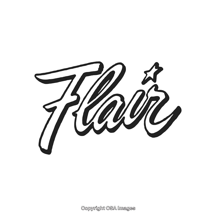 Stylized Handwritten Flair Wordmark with Decorative Star Accents