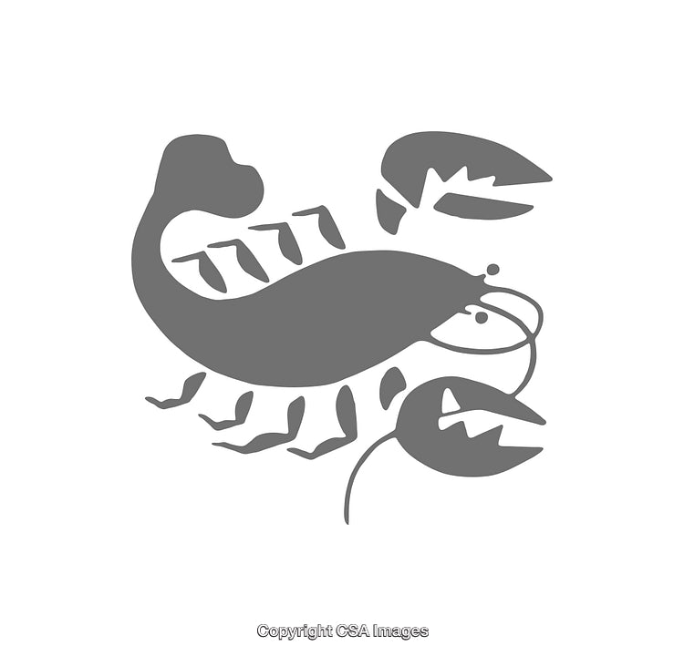 Monochrome Icon Design of a Lobster Illustration with Detailed Features