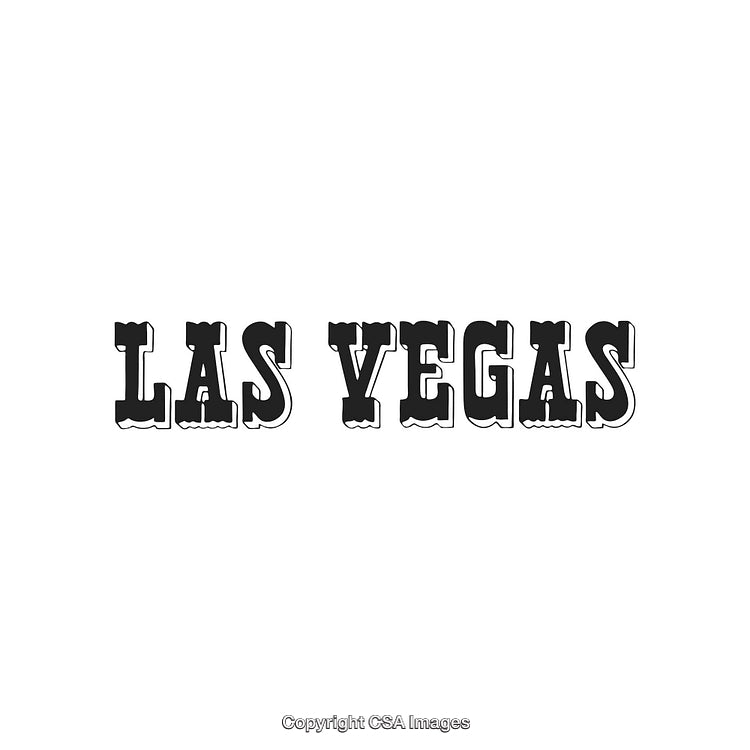 Classic Retro Black and White Las Vegas Text Design