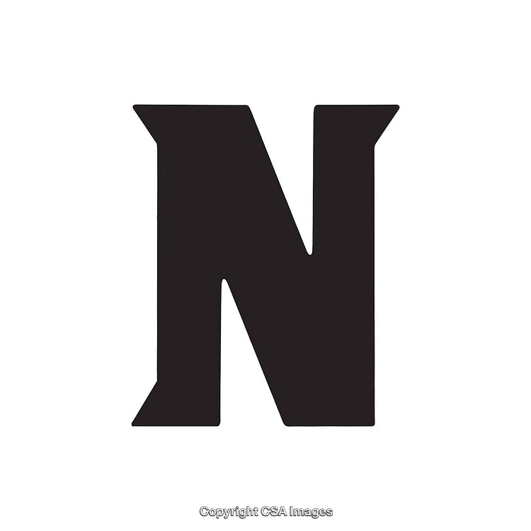 Bold Black Letter N on a White Background Symbolizing Simplicity