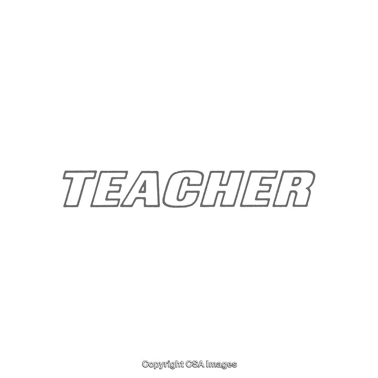 Minimalistic Teacher Text in Bold Typeface on White Background