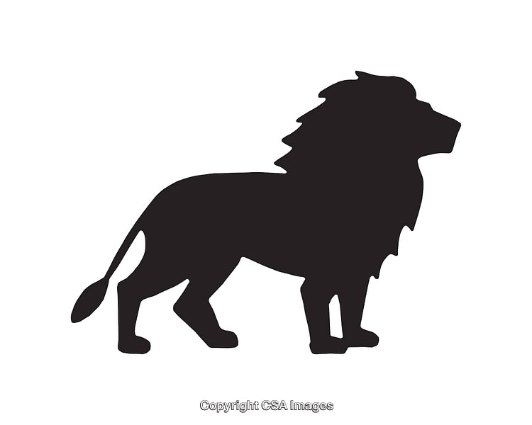 Majestic Lion Silhouette in Black and White Icon Style
