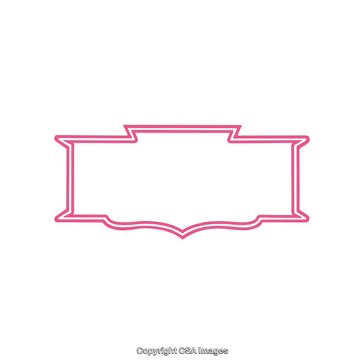 Elegant Pink Outline Frame with Decorative Border On White Background