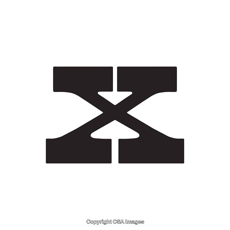 Bold Black Letter X on a White Background in Minimalist Style