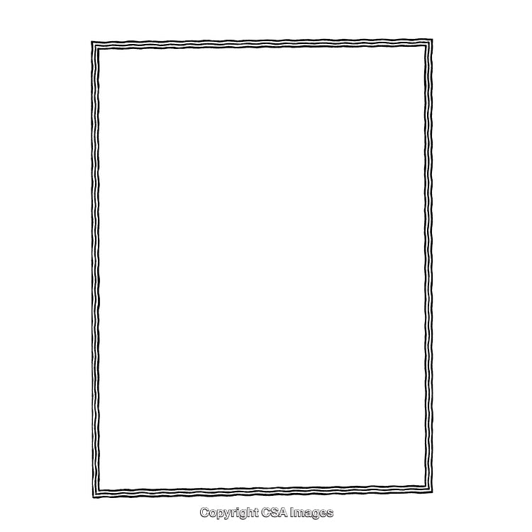 Elegant Black and White Wavy Line Border Design for Creative Projects