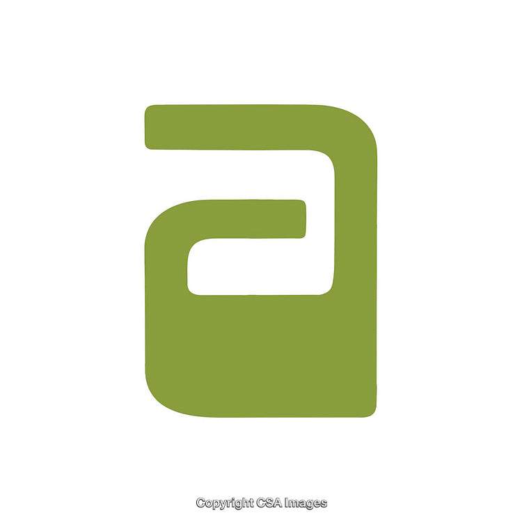 Modern Green Letter A Design on Clean White Background