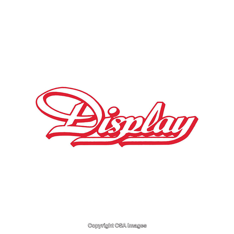Stylized Red Typography Illustration on a Clean White Background