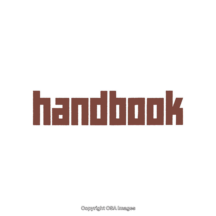 Word "Handbook" Displayed in Bold Brown Font on White Background
