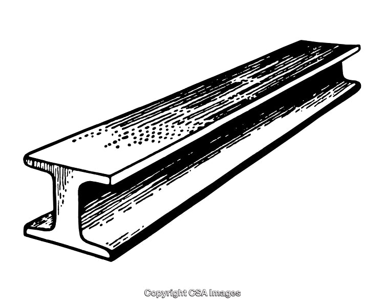 Black and White Engraving of a Steel Beam Component