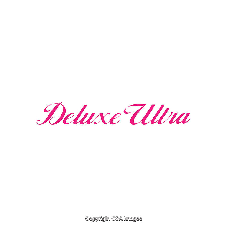 Elegant Pink Deluxe Ultra Text on White Background