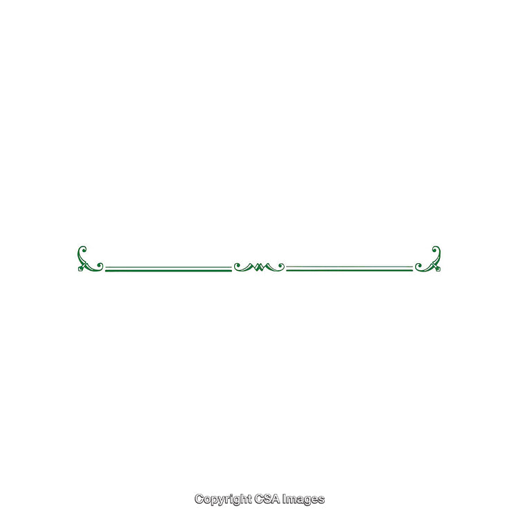 Green Decorative Line Divider with Elegant Swirls and Minimalist Design