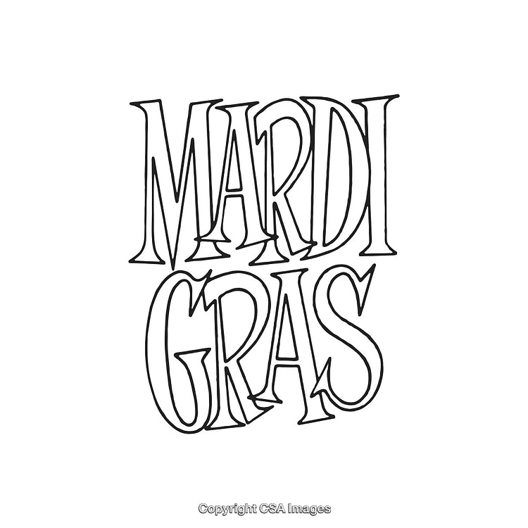 Mardi Gras Lettering Design with Decorative Typography and Festive Style