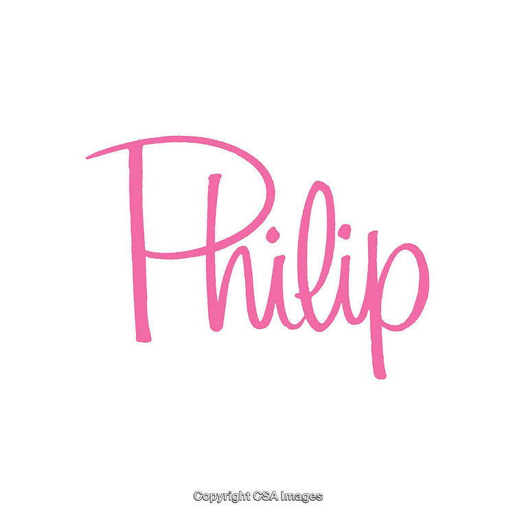 Pink Cursive Handwritten Text Depicting the Name Philip in Vibrant Style