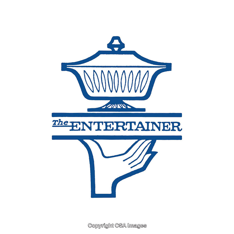 Elegant Logo Design Featuring a Bowl with Supporting Hand in Blue