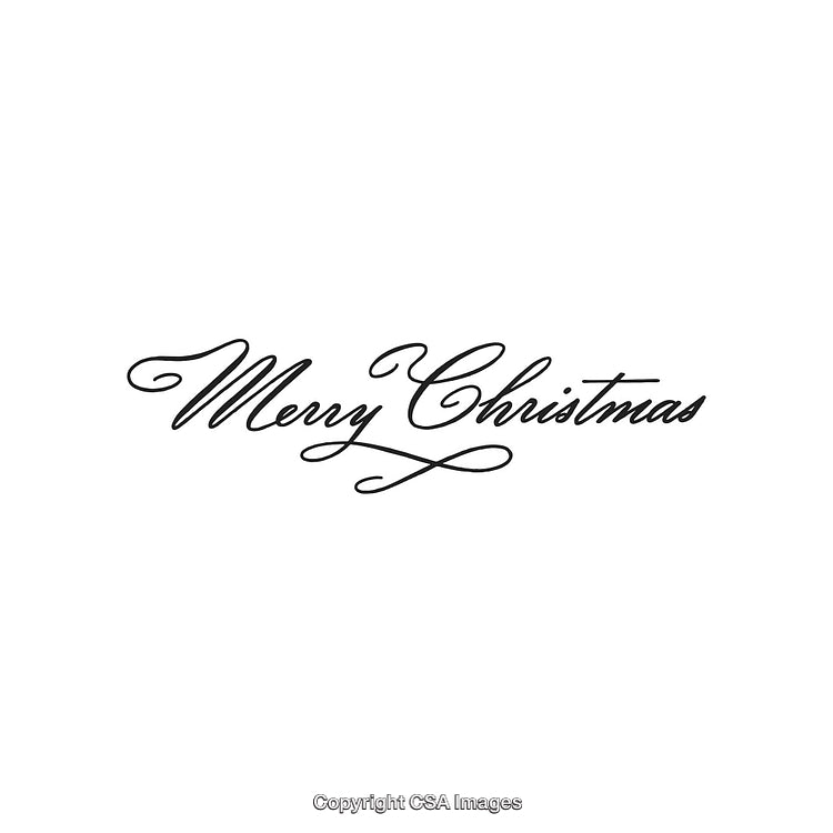 Elegant Merry Christmas Calligraphy Design in Black On White Background