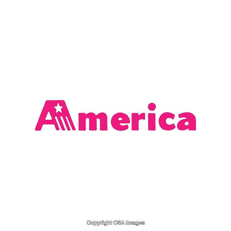 Pink American Typography With Star and Stripes Symbol