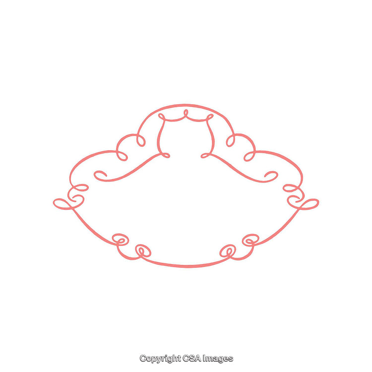 Elegant Hand-Drawn Floral Frame Design in Delicate Red Outline