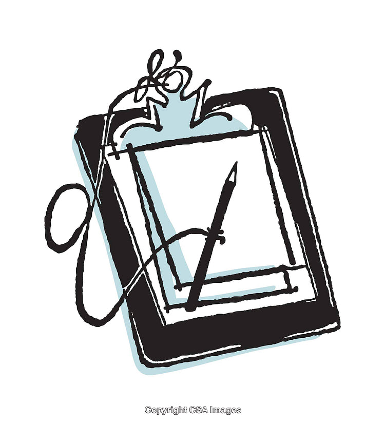 Abstract Illustration of a Clip Board with Creative Line Art