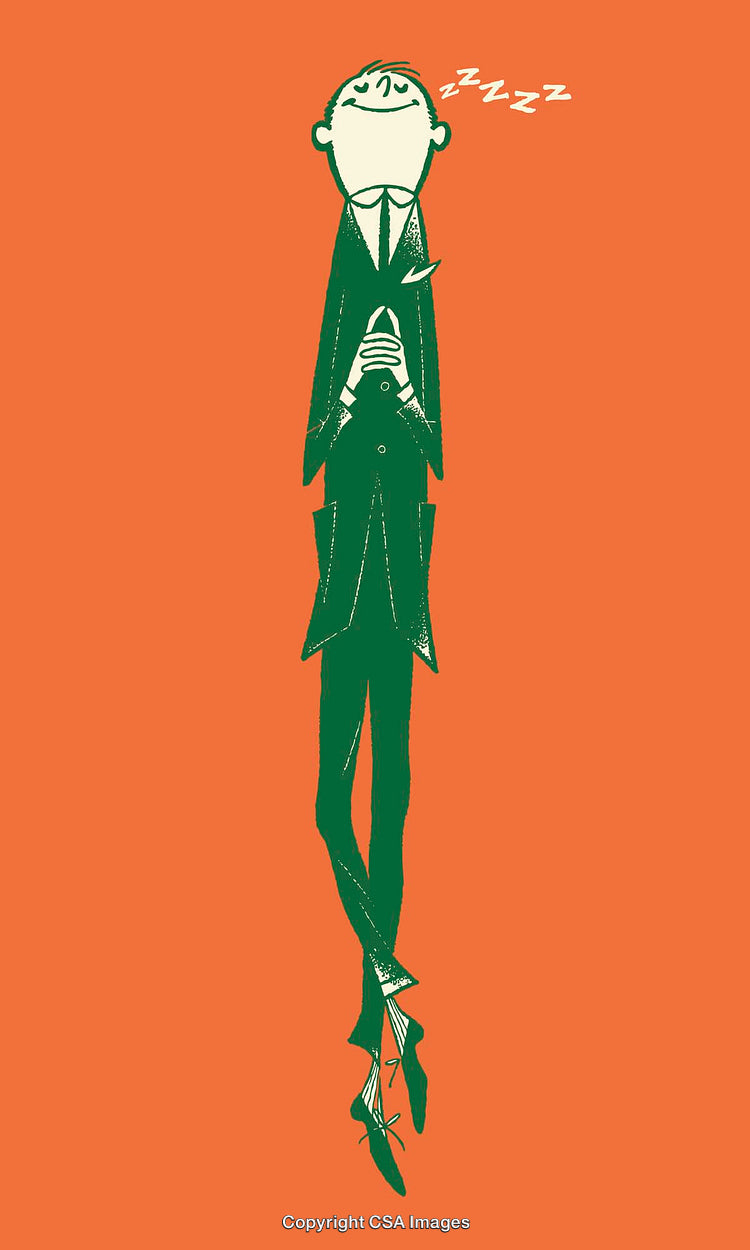 Elegant Minimalist Illustration of a Relaxed Character in a Business Suit