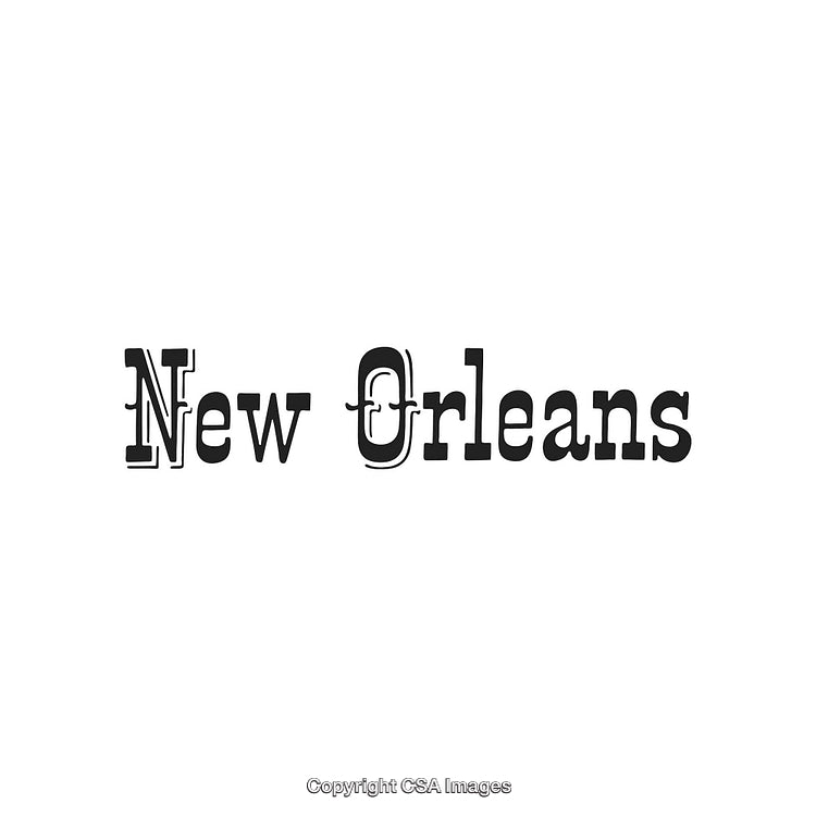 Stylized Text Illustration Featuring the Name New Orleans in Retro Font