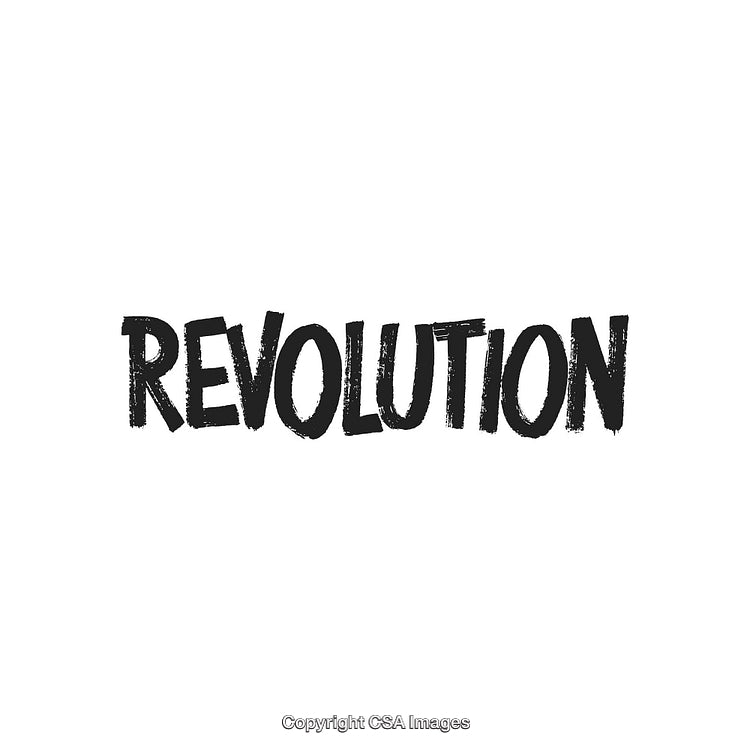 Modern Typography Artwork Featuring the Word Revolution in Bold Stylized Font