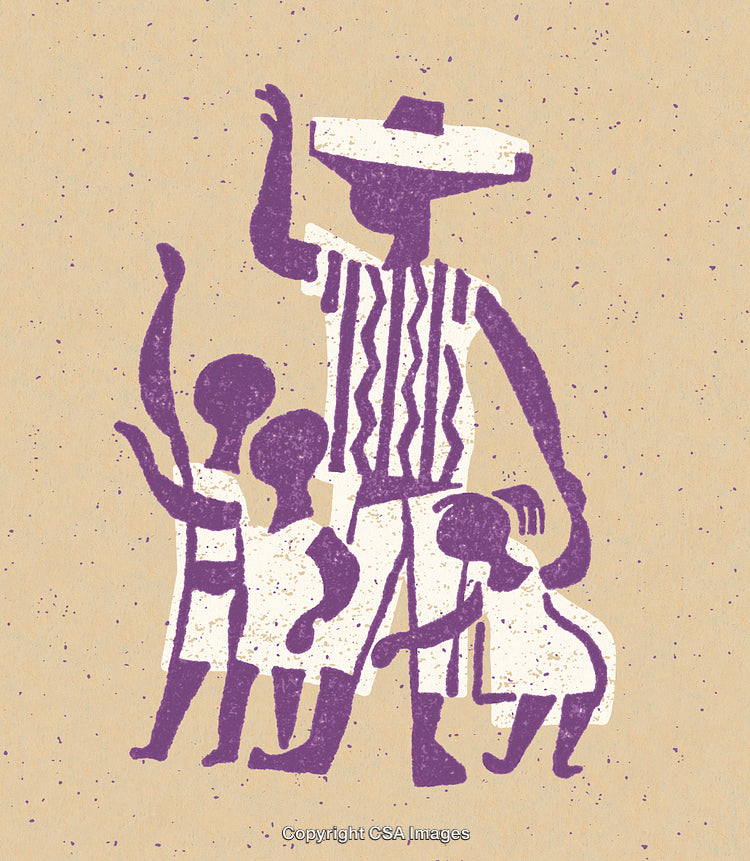 Artistic Illustration of Family Bond, Unity, and Tradition in Vibrant Colors