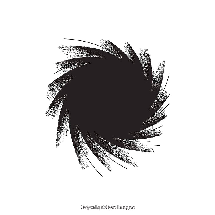 Abstract Black Circular Starburst on a White Background