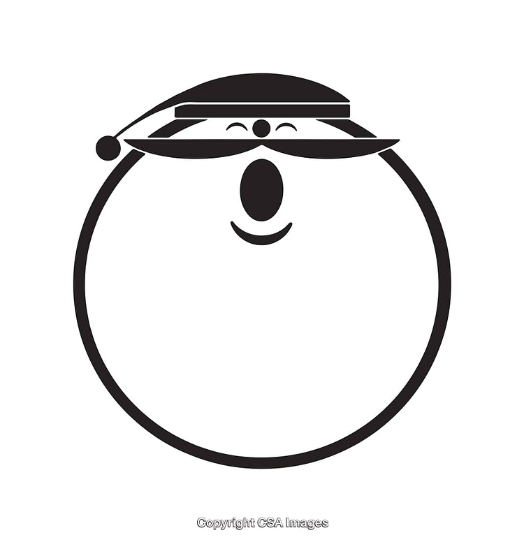 Minimalist Line Art Illustration of Smiling Face with Hat