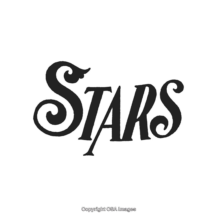 Stylized Decor Lettering Displaying 'Stars' with Artistic Flair