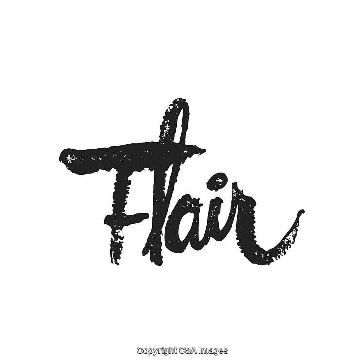Creative Handwritten Flair Text With Artful Grunge Style on White Background