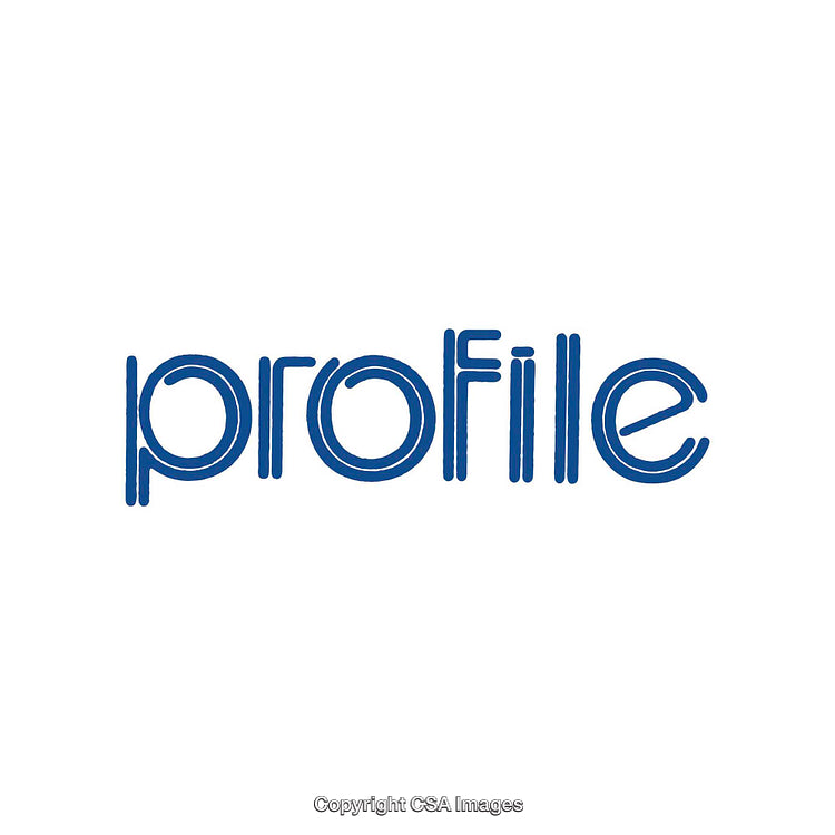 Creative Typography Art Featuring the Word Profile in Blue Toned Text