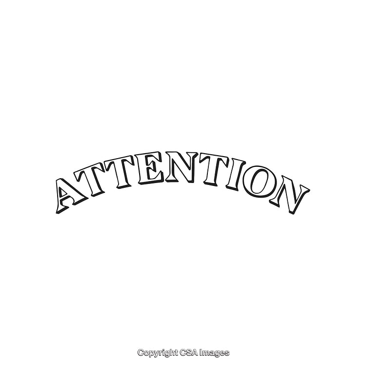 Arched Attention Typography Black Text on White Background Design