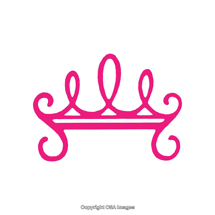 Elegant Pink Tiara Emblem With Artistic Design on White Background