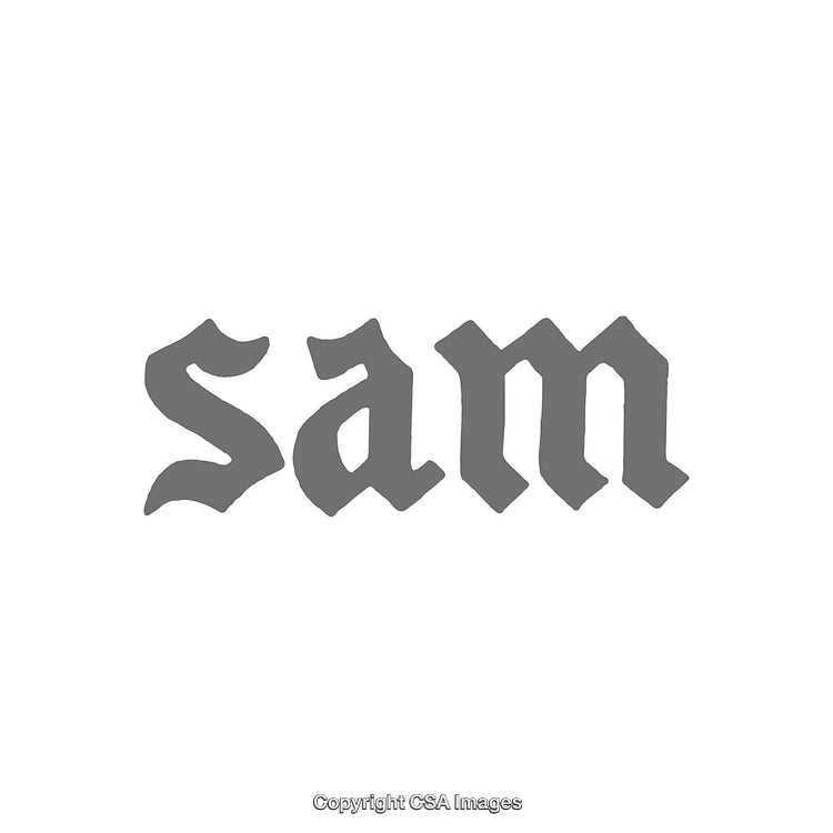 Vintage Typography Featuring the Word 'Sam' in Distinctive Gothic Style