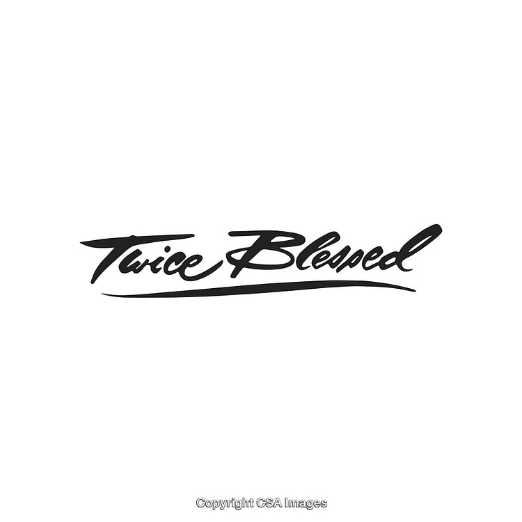 Inspirational Handwritten Typography Logo Design with 'Twice Blessed' Calligraphy