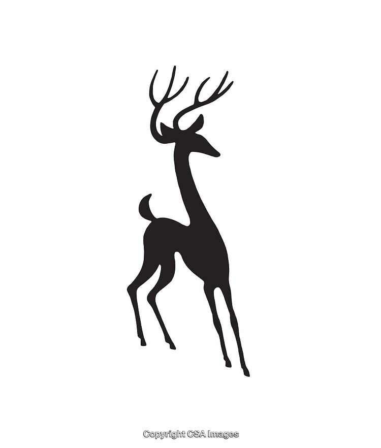 Graceful Silhouette of a Deer with Majestic Antlers