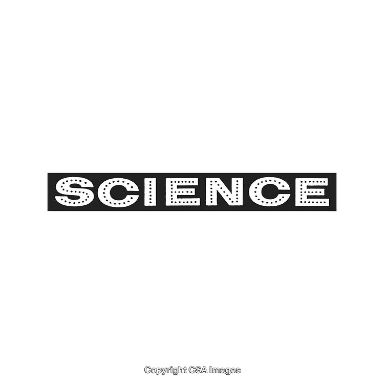 Black and White Science Typography With Bold Letters on White Background