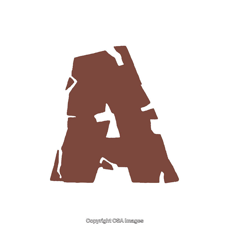 Rustic Textured Letter A Design with Artistic Fragments
