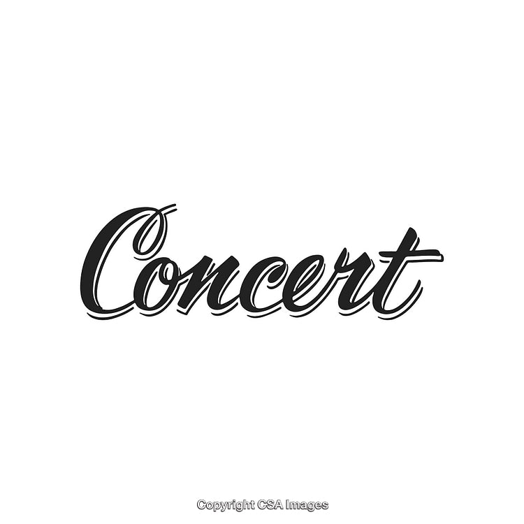 Elegant Black and White Typography Design Featuring the Word Concert