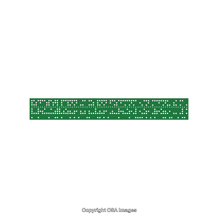 Green Circuit Board Close-Up with Complex Pattern and White Dots