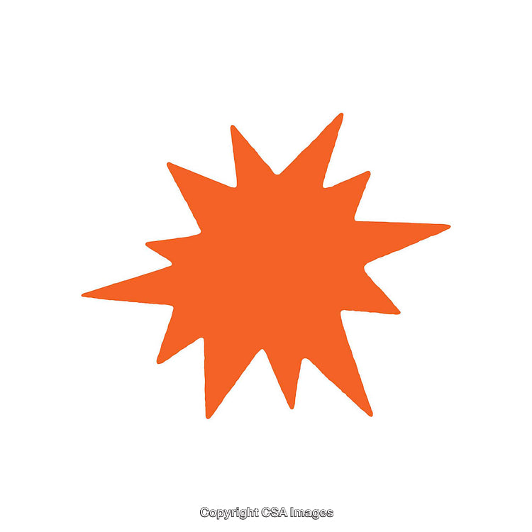 Orange Starburst Shape on a White Background Design Element
