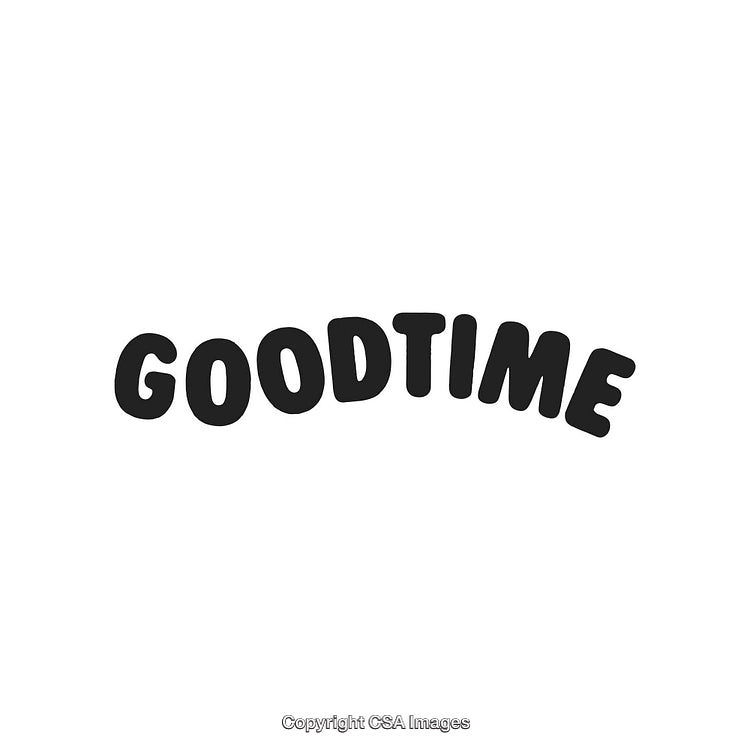 Black "Goodtime" Text With Bold Typography on a White Background