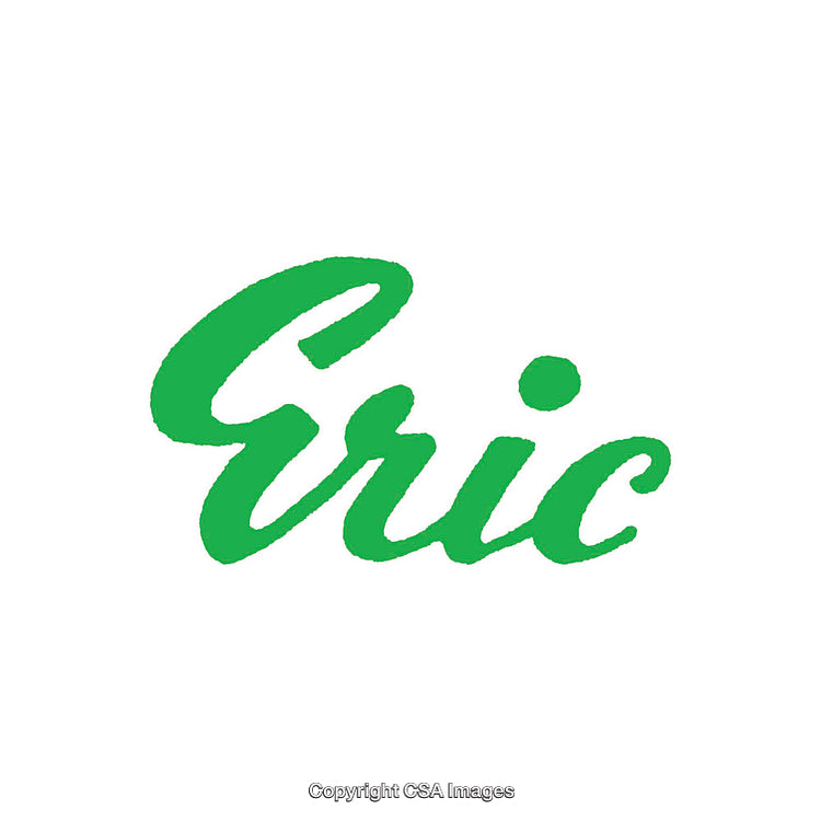 Green Calligraphic Text with Name "Eric" on White Background