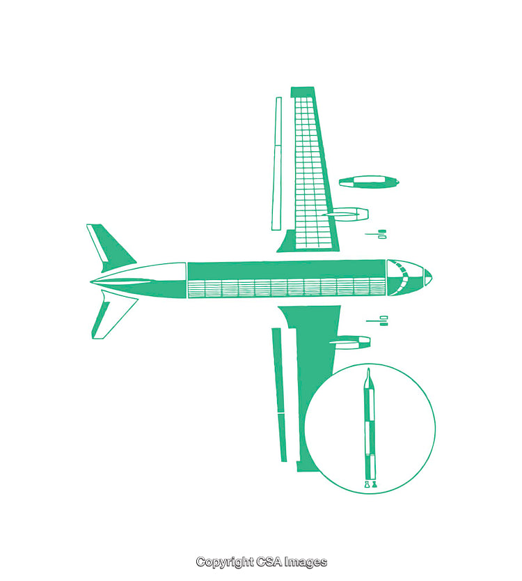Simplistic Diagram Illustrating Airplane Anatomy and Component Breakdown